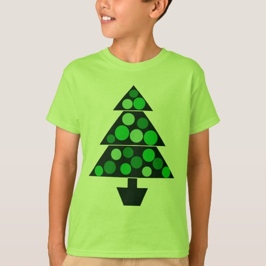 Groene Baubles kerstboom - Kinder T-shirt (Voorkant)