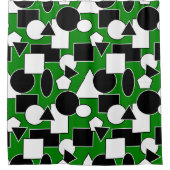 Groene Bauhaus Collage  Douchegordijn (Voorkant)