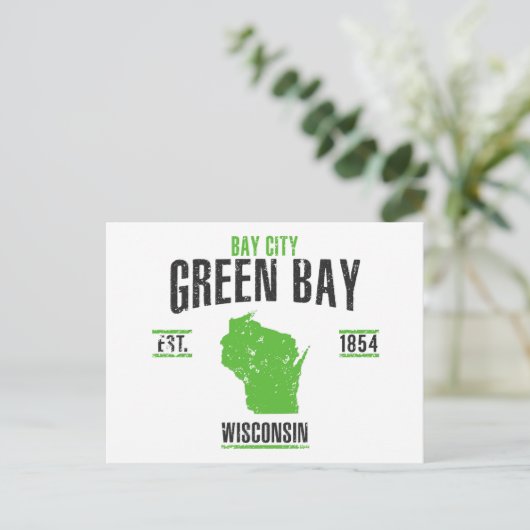 Groene bay briefkaart (Staand voorkant)