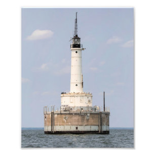 Groene Bay Harbour Entrance Lighthouse Foto Afdruk
