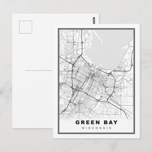 Groene Bay-kaart Briefkaart (Voorkant / Achterkant)