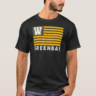 Groene Bay VS vlag Donker Groen Geel Groen Bay Ame T-shirt