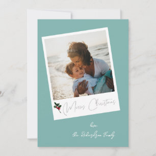 Groene Beachy Instant Foto Prettig Kerstfeest