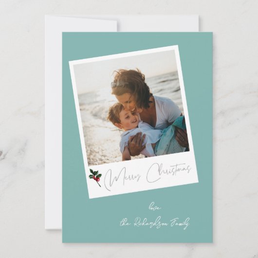 Groene Beachy Instant Foto Prettig Kerstfeest (Voorkant)