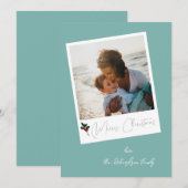 Groene Beachy Instant Foto Prettig Kerstfeest (Voorkant / Achterkant)