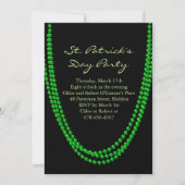 Groene Bead St. Patrick's Day Uitnodiging (Voorkant)