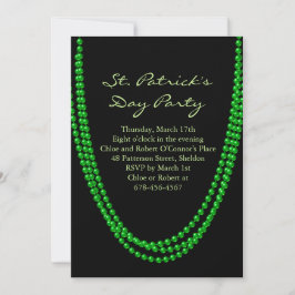 Groene Bead St. Patrick's Day Uitnodiging