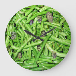 Groene Bean Head Clock Grote Klok