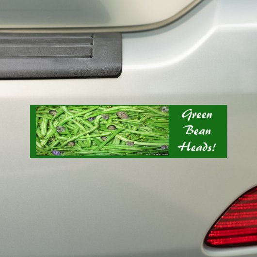 Groene Bean-hoofden! Bumpersticker (Op auto)