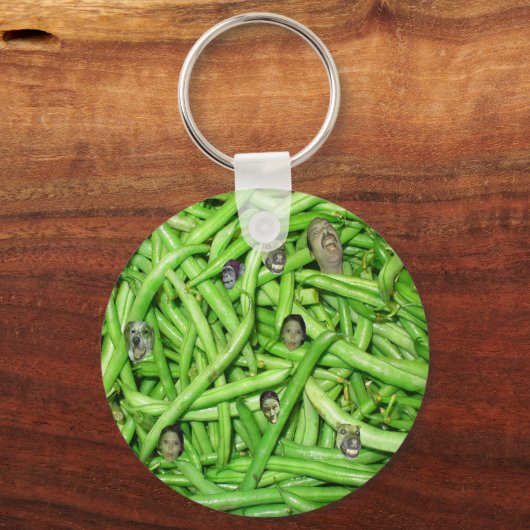 Groene Bean-hoofden! Sleutelhanger (Voorkant)