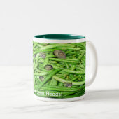 Groene Bean-hoofden! Tweekleurige Koffiemok (Voorkant rechts)