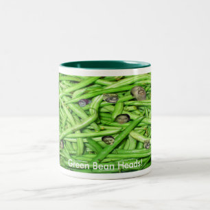 Groene Bean-hoofden! Tweekleurige Koffiemok