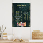 Groene Beauty Nail Salon Prijs Lijst menu Poster (Keuken)