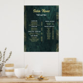 Groene Beauty Nail Salon Prijs Lijst menu Poster (Keuken)