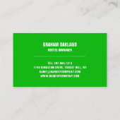 Groene Bed Logo, Hostel Accommodatie Visitekaartje (Achterkant)