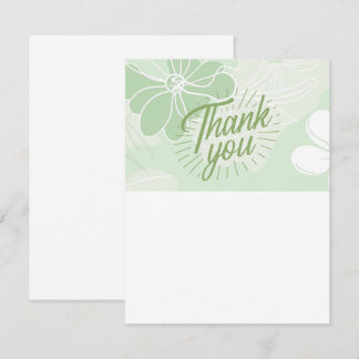 Groene bedankbriefkaart - vlak - blanco één zijde notitiekaartje