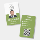 Groene bedrijf-ID-badge  Badge (Voor- en achterkant)