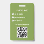 Groene bedrijf-ID-badge  Badge (Achterkant)