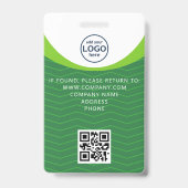Groene bedrijfsbezoekerspas ID QR-code Badge (Achterkant)