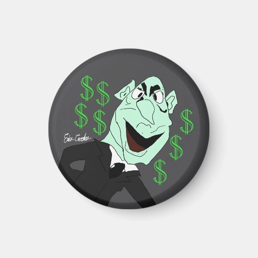 Groene bedrijfsleider pop magneet (Voorkant)