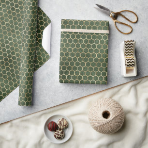 Groene Bee Gouden Honingraat Elegant Gift Cadeaupapier