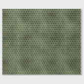 Groene Bee Gouden Honingraat Elegant Gift Cadeaupapier (Vlak)