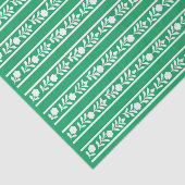 Groene beeninlegwerk bloemrand decoupagepapier tissuepapier (Detail)