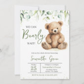 Groene Beer Baby Shower Kaart (Voorkant)