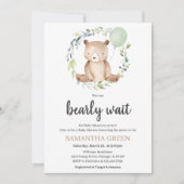 Groene Beer Baby Shower Kaart (Voorkant)