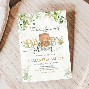 Groene Beer Baby Shower Kaart