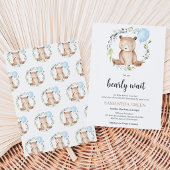 Groene Beer Baby Shower Kaart