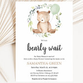 Groene Beer Baby Shower Kaart