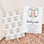 Groene Beer Baby Shower Kaart
