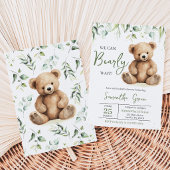 Groene Beer Baby Shower Kaart