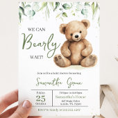 Groene Beer Baby Shower Kaart
