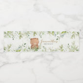 Groene Beer Baby Shower Waterfles Etiket (Enkel label)