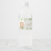 Groene Beer Baby Shower Waterfles Etiket (Voorkant)