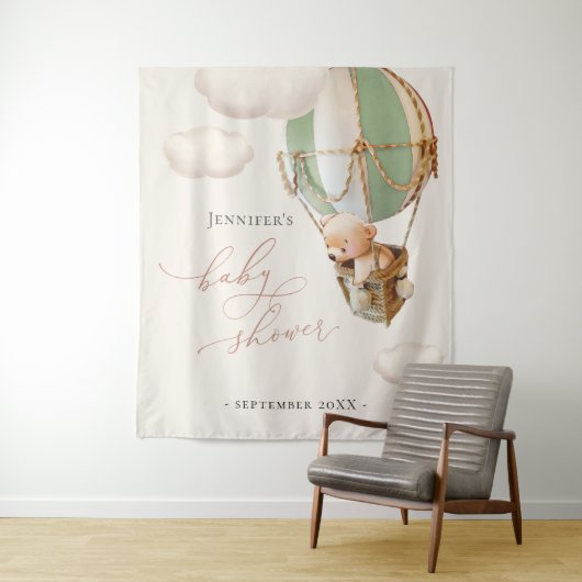 Groene Beer Ballonnen Wandtapijt Wandkleed (In situ)