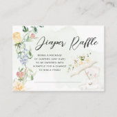 Groene Beer Geslachtsonzijdige Bloemige Luierraffl Informatiekaartje (Voorkant)