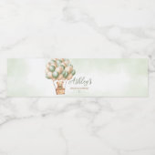 Groene Beer heteluchtballon Waterfles Etiket (Enkel label)