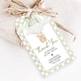 Groene Beer Weinig Geduld Baby Shower Favor Tags Cadeaulabel