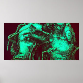 Groene beest-achtige wezensmuur ARt Poster
