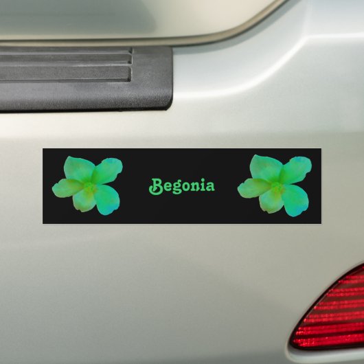Groene Begonia Aanpasbare Bumpersticker (Op auto)