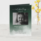 Groene begrafenis orde van dienst gevouwen program kaart (Gele Bloem)