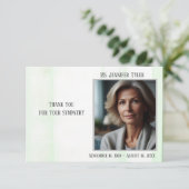 Groene begrafenismonument van familie bedankkaart (Staand voorkant)