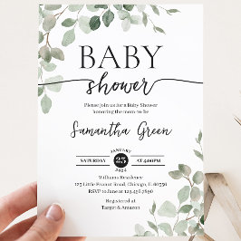 Groene Begroeting Baby Baby Shower Kaart
