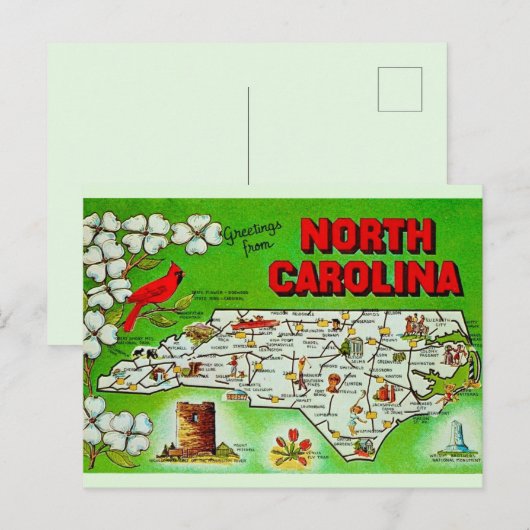 Groene begroeting uit North Carolina Briefkaart (Voorkant / Achterkant)