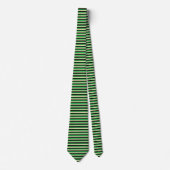 Groene, beige en zwarte strepen stropdas (Voorkant)