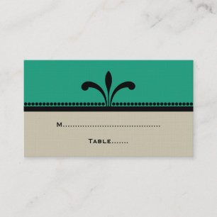 Groene/beige Fancy art Deco-kaarten plaatsen Plaatskaartje