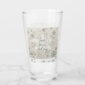 Groene beige sneeuwvlokken houden van Peace Joy Ho Glas (Achterkant)